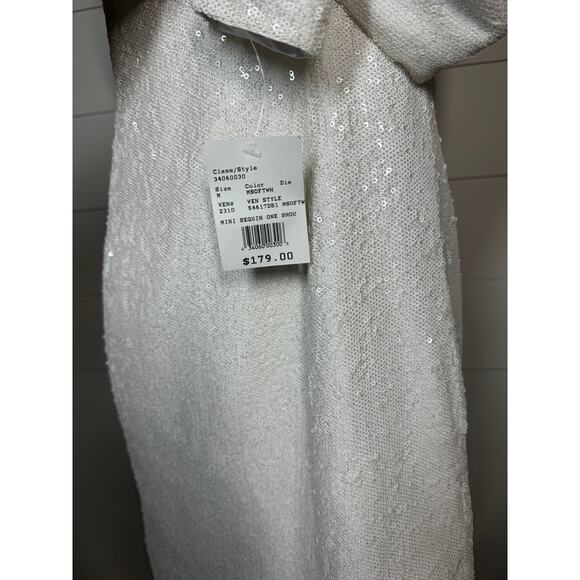 NWT Bardot x David's Bridal One Shoulder Sequin Mini Dress - Size M / 8 - Picture 8 of 13